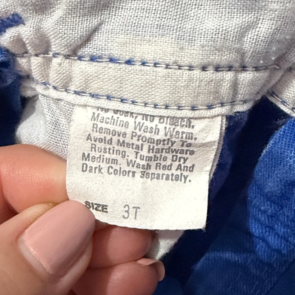 Vintage OshKosh B'gosh Royal Blue Kids Overalls Made in USA 3T